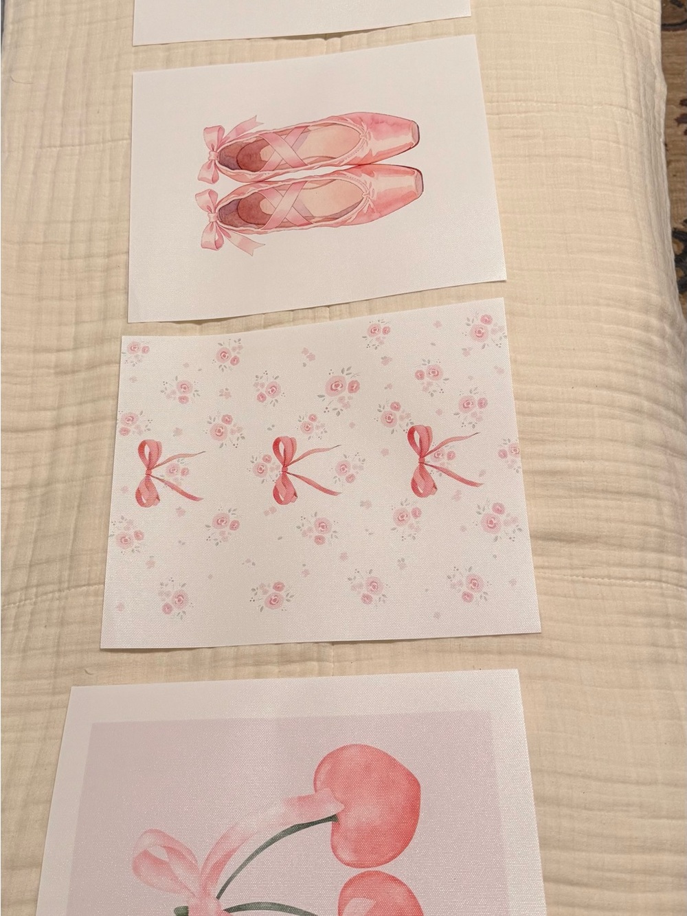 Kids Ballet Flats - Pink 8x10 wall decor prints.